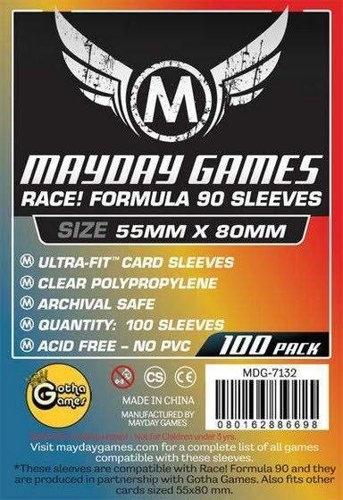 "Race! Formula 90" Card Sleeves - Ultra Fit (55X80Mm) - 100 Premium Sleeves (7132) - Boardlandia