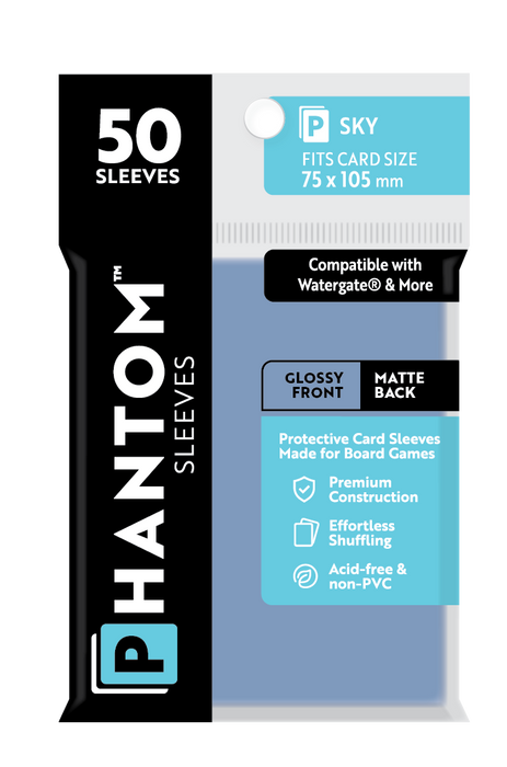 Phantom Sleeves: "Sky Size" (75mm x 105mm) - Gloss/Matte (50)
