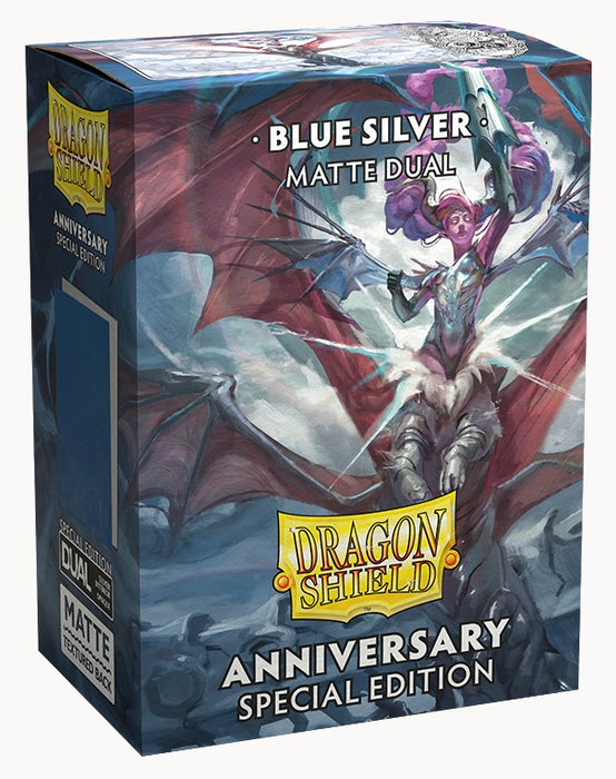 Dragon Shield: (100) Matte Dual - Special Edition Blue / Silver - (Pre-Order)