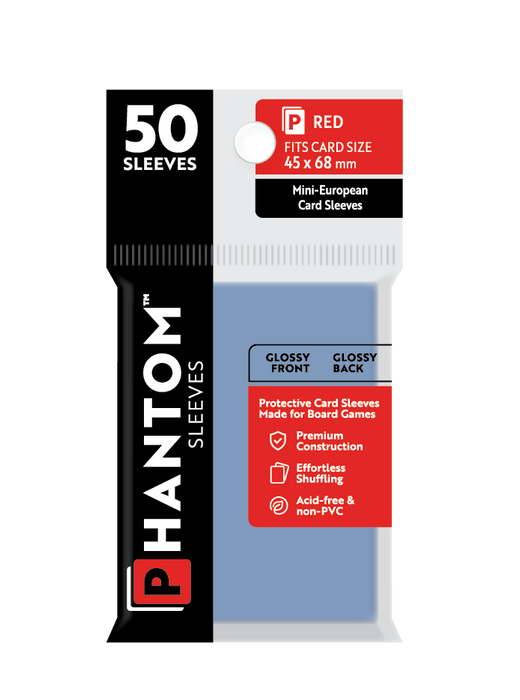 Phantom Sleeves: "Red Size" (45mm x 68mm) - Gloss/Gloss (50)