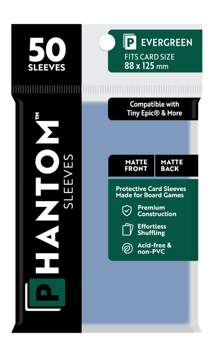 Phantom Sleeves: "Evergreen Size" (88mm x 125mm) - Matte/Matte (50)