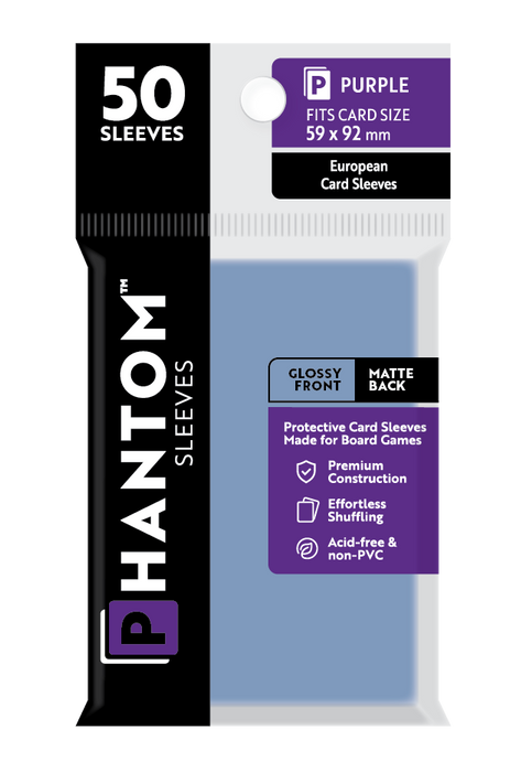 Phantom Sleeves: "Purple Size" (59mm x 92mm) - Gloss/Matte (50)