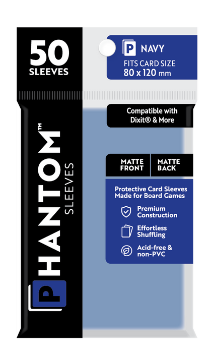 Phantom Sleeves: "Navy Size" (80mm x 120mm) - Matte/Matte (50)