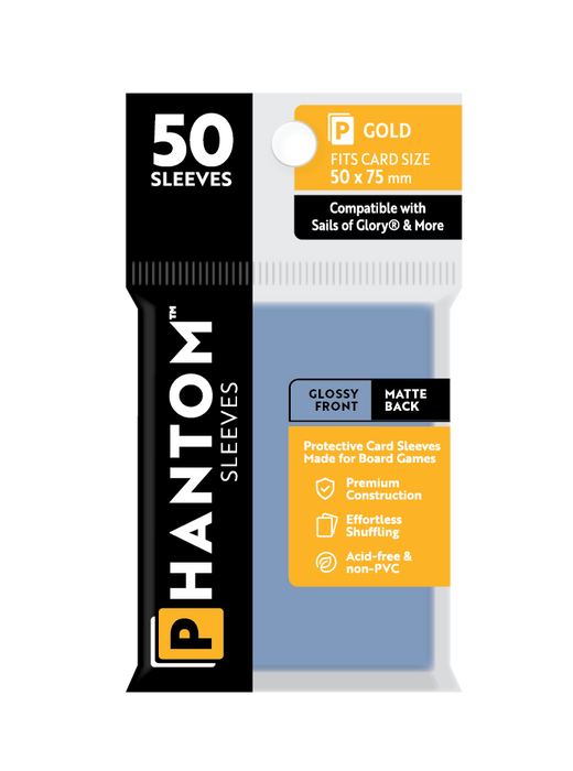 Phantom Sleeves: "Gold Size" (50mm x 75mm) - Gloss/Matte (50)