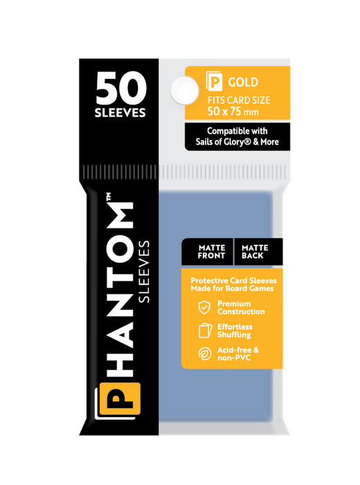 Phantom Sleeves: "Gold Size" (50mm x 75mm) - Matte/Matte (50)