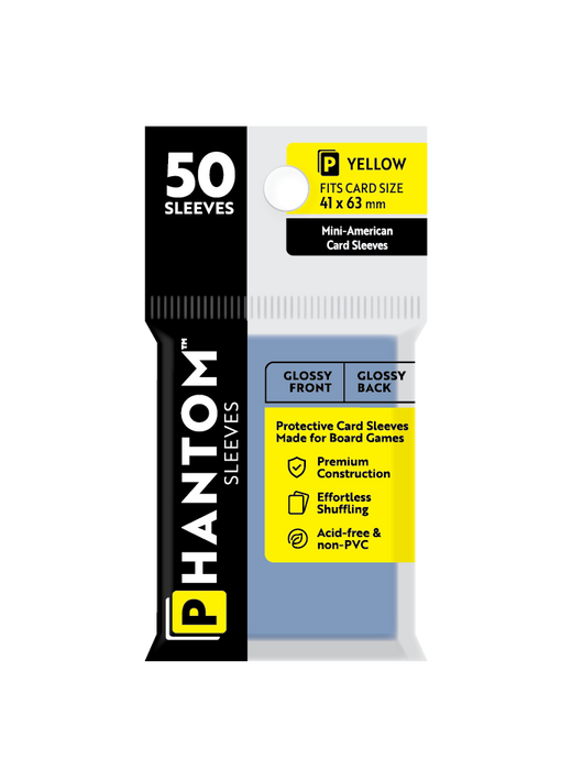 Phantom Sleeves: "Yellow Size" (41mm x 63mm) - Gloss/Gloss (50)