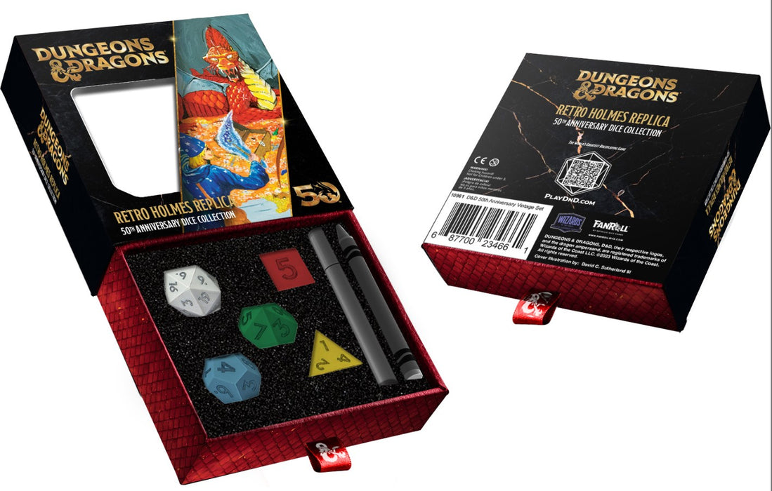 Dungeons & Dragons 50th Anniversary Dice: Retro Holmes Replica Set