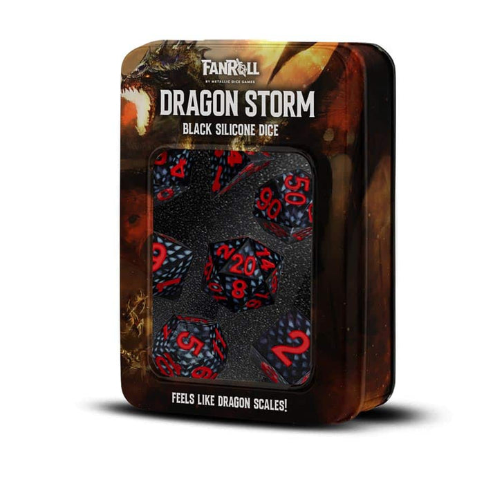 Fanroll - Dragon Storm - Silicone Dice Set - Black Dragon Scales