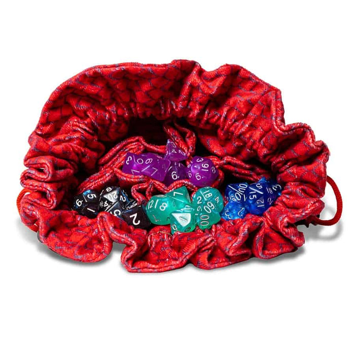 Fanroll - Dragon Storm - Velvet Compartment Dice Bag - Red Dragon Scales