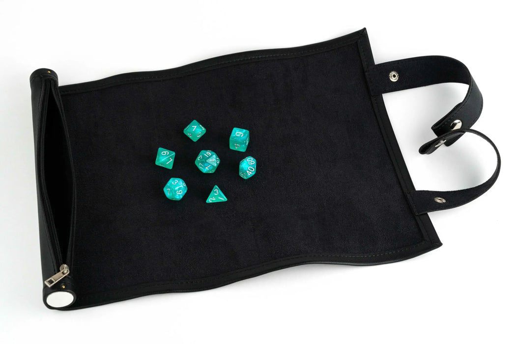 Dice Rolling Scroll - Black Leather