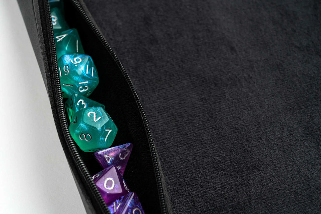 Dice Rolling Scroll - Black Leather