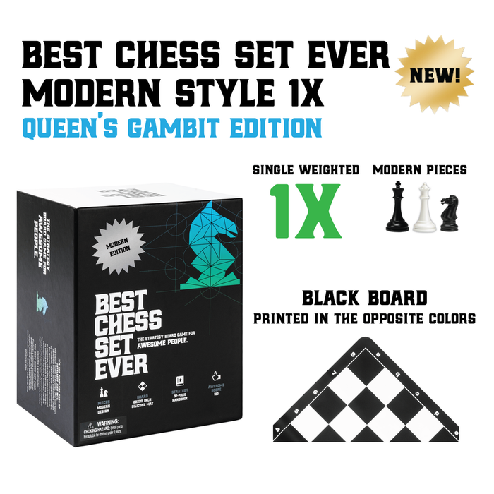 Best Chess Set Ever - Modern Style 1x - Queen's Gambit Edition