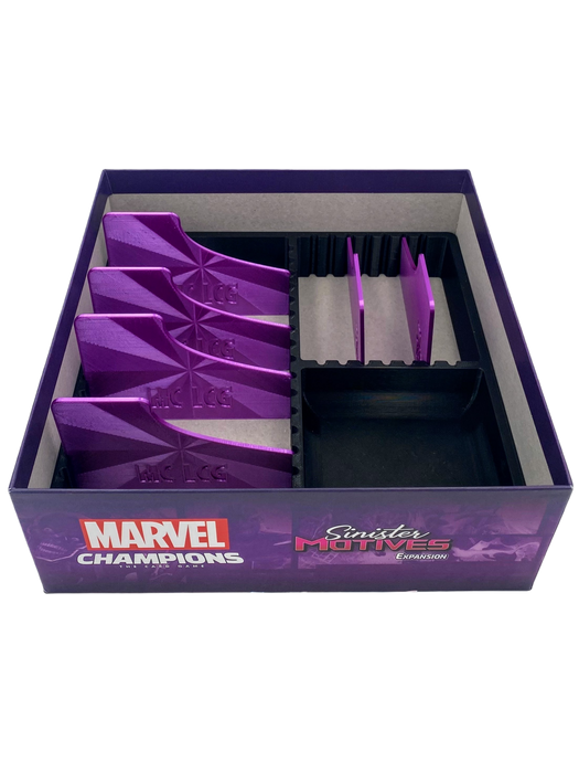 Marvel Champions - Sinister Motives - Insert (Sleeved & Un-Sleeved) - Black & Purple