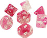7ct Lab Dice Gemini Poly Set: Clear Pink/ White - Boardlandia