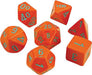 7ct Lab Dice Heavy Poly Set: Orange/ Turquoise - Boardlandia