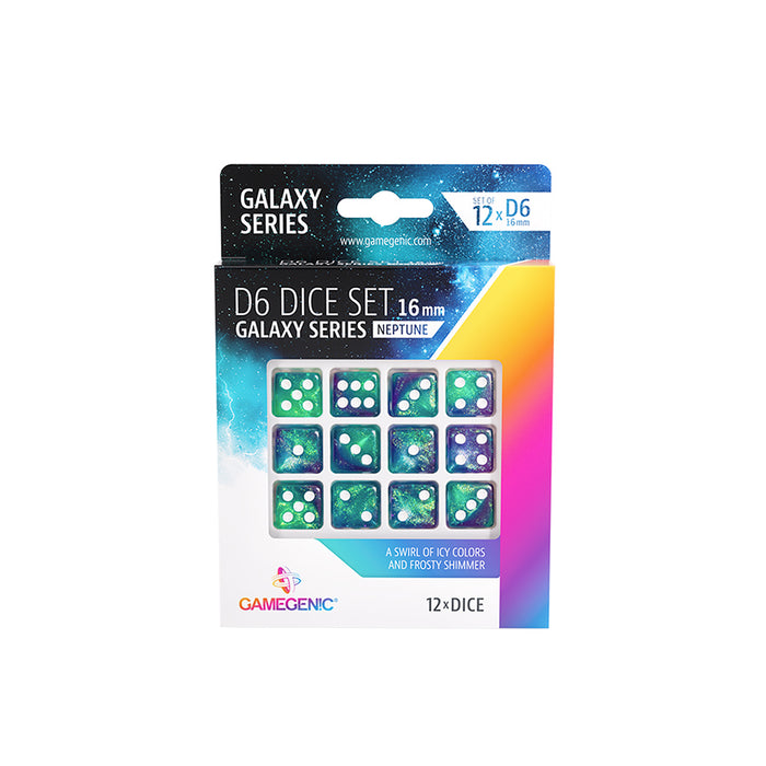 Galaxy Series - Neptune - D6 Dice Set 16 mm (12 pcs)