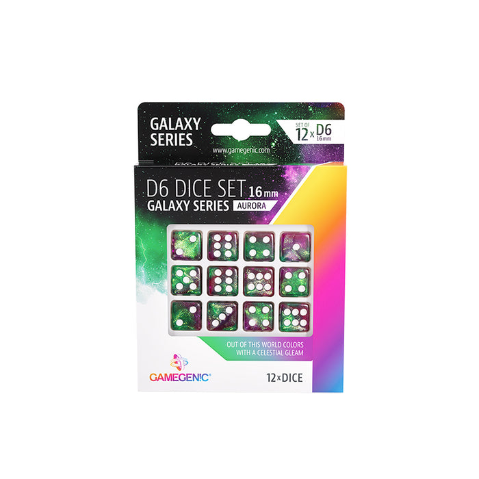 Galaxy Series - Aurora - D6 Dice Set 16 mm (12 pcs)