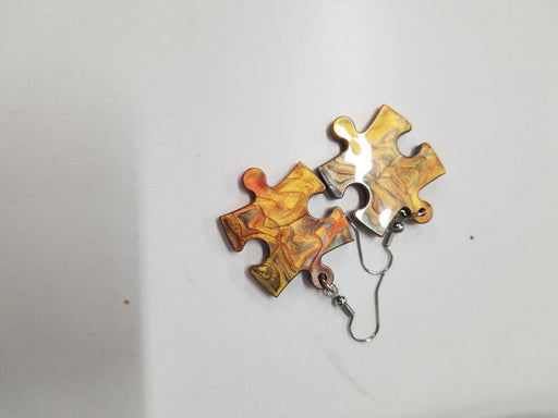 Puzzle Piece Jewelry - Gold Lustrous Earring Pair - Boardlandia