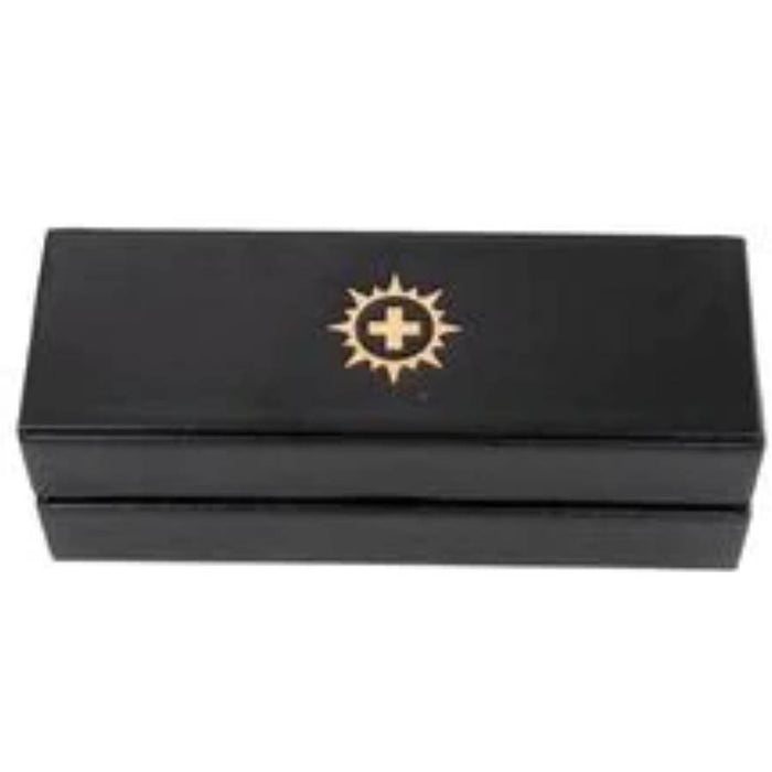 Role4Initiative - Faux Leather Dice Box and Rolling Tray With Gold Foil Cleric Logo