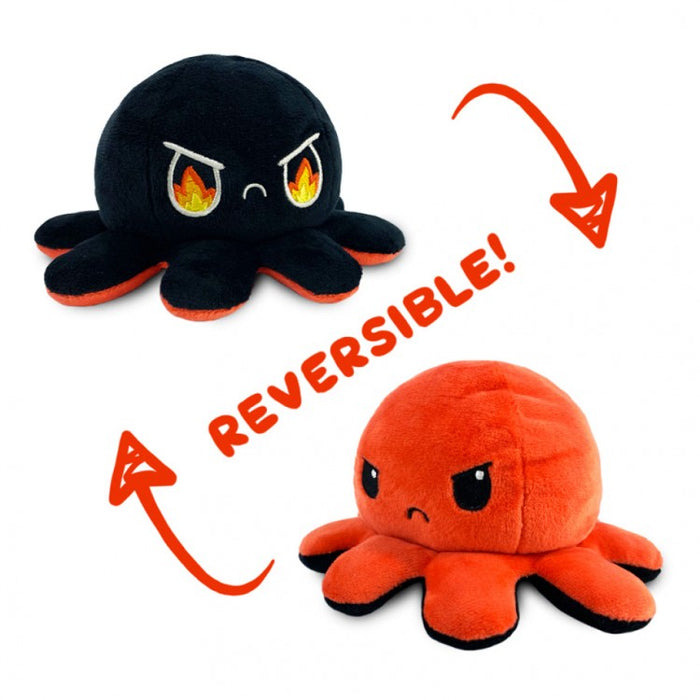 Reversible Octopus Plush Red and Black