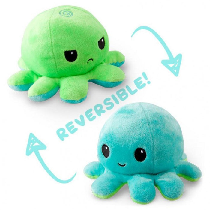 Reversible Octopus Plush Green and Aqua