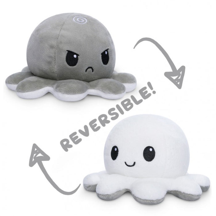 Reversible Octopus Plush White and Grey