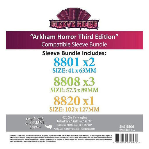 Arkham Horror 3E Sleeves Bundle - Boardlandia