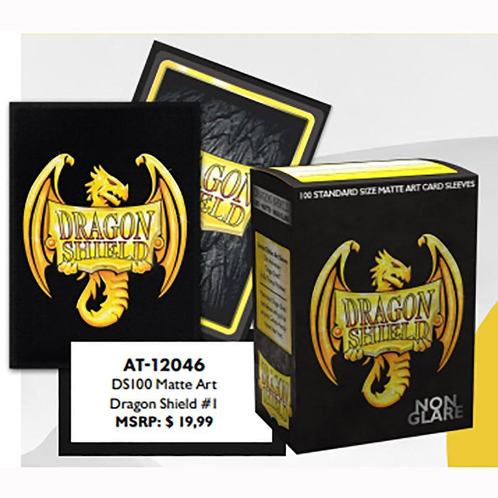 Dragon Shield Sleeves: 20th Anniversary Matte Black Non-Glare Iconic Art Sleeve (Box of 100) - Boardlandia