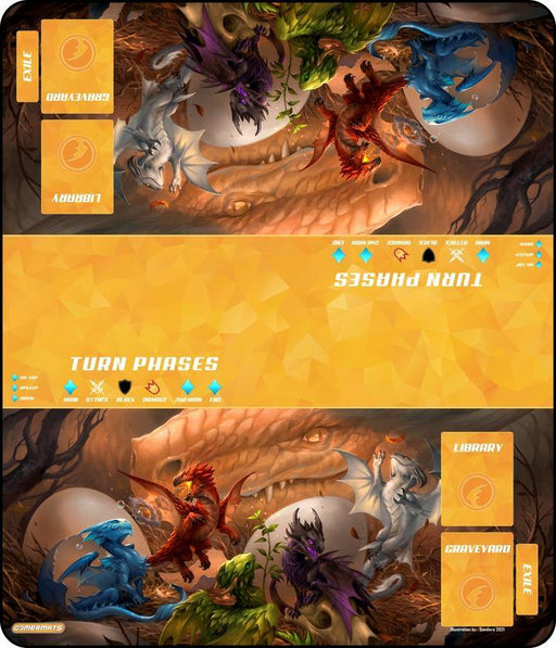 Gamermats - Two-Player XL Playmat - Baby Dragons - Boardlandia