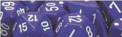 7 Die Set - Purple With White - Boardlandia