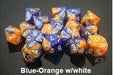 D6--16Mm Gemini Dice Blue-Orange With White; 12Ct - Boardlandia