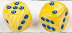 D6 -- 12Mm Vortex Dice, Yellow/Blue, 36Ct - Boardlandia