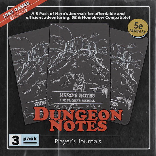 Dungeon Notes Hero's Journals 3 Pack - Black - Boardlandia