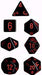 7 Die Set - Black With Red - Boardlandia