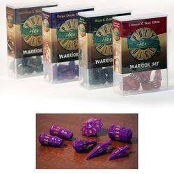 Polyhero Dice: Warrior Set - Vorpal Purple With Amber - Boardlandia