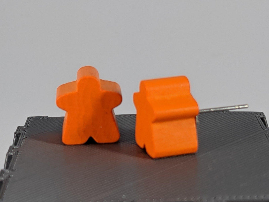 Meeple Earrings: Posts - Orange - Boardlandia