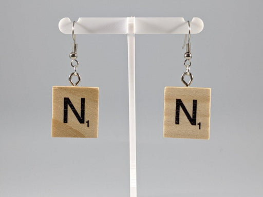 Scrabble Earring: Light Natural - N - Boardlandia
