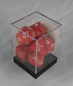 Jumbo Polyhedral 7 Piece Dice Set Opaque Red/White - Boardlandia