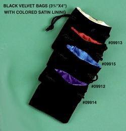Dice Bag Small 3.75"X4" Velvet Black And Gold - Boardlandia