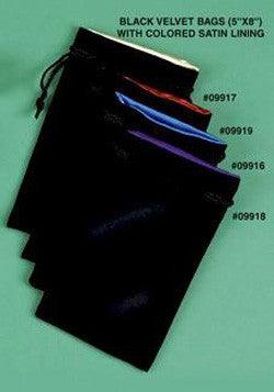 Dice Bag Large 5"X8" Velvet Black And Blue - Boardlandia