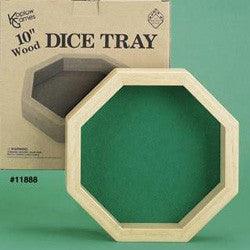 Dice Tray, 10" Wood Octogan - Boardlandia