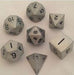 Dice Set - 7 Count 16Mm Antique Silver Metallic - Boardlandia