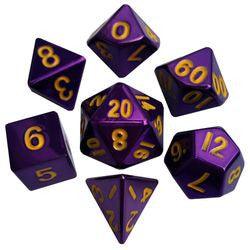 7 Count Metallic Poly Dice Set - Purple - Boardlandia