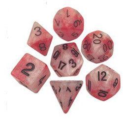 Dice Set - 7 Count 16Mm Red-White With Black - Boardlandia