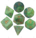 Dice Set - 7 Count 16Mm Light Green With Gold - Boardlandia