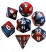 7 Count Mini Dice Set - Red And Blue With White Numbers - Boardlandia