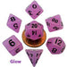 7 Count Mini Resin Glow Poly Dice Set - Purple - Boardlandia