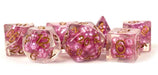 7 Count Dice Poly Set: Resin Pearl Pink with Copper - Boardlandia