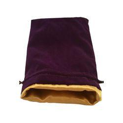 Dice Bag - Purple Velvet With Gold Satin Lining 6" X 8" - Boardlandia
