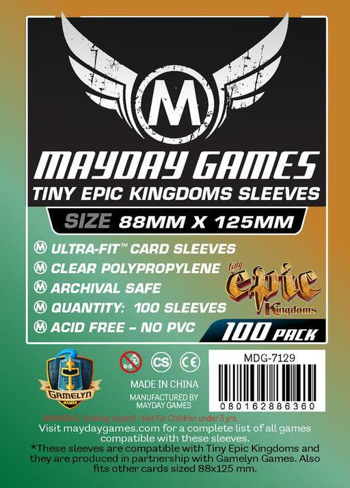 Mayday Games "Tiny Epic Kingdoms" Sleeves Size 88X125Mm - 100 Ct. (7129) - Boardlandia